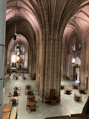 Cathedral of learning next to cmu
